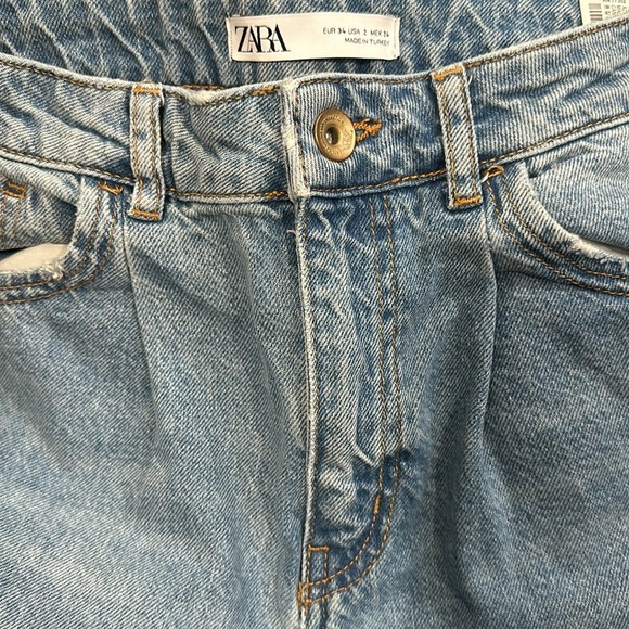 Zara pleated tapered slouchy fit barrel balloon leg jeans size 2 - Picture 5 of 6